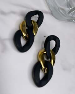 Black Chain Link Earrings