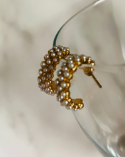 Load image into Gallery viewer, Mina Pearl Hoop Earrings
