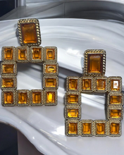 Load image into Gallery viewer, Out of the Box Gold Geometric Drop Earrings