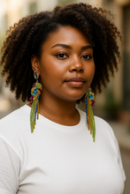 Load image into Gallery viewer, Color Muse Multicolor Beaded Fringe Earrings