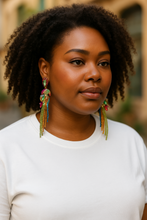 Load image into Gallery viewer, Color Muse Multicolor Beaded Fringe Earrings
