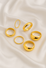 Load image into Gallery viewer, 6 Metallic Smooth Ring Set