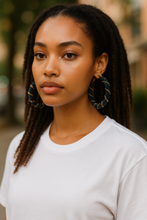 Load image into Gallery viewer, Denim Hoops