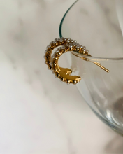 Load image into Gallery viewer, Mina Pearl Hoop Earrings