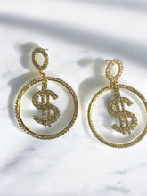 Load image into Gallery viewer, Money Talks Dollar Sign Statement Earrings