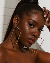 Load image into Gallery viewer, Large Gold Square Earrings