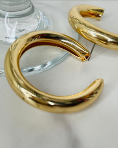 Gold U-Shaped Hoops