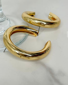 Gold U-Shaped Hoops