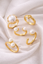 Load image into Gallery viewer, Pearl Ring 5pc Set