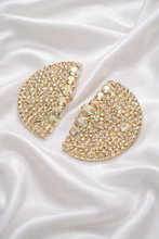 Load image into Gallery viewer, Half Moon Bling Earrings - Gold