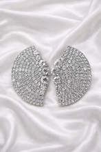 Load image into Gallery viewer, Half Moon Bling Earrings - Silver