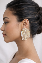 Load image into Gallery viewer, Half Moon Bling Earrings - Gold