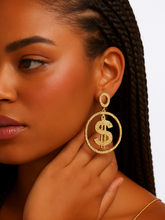 Load image into Gallery viewer, Money Talks Dollar Sign Statement Earrings