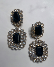 Load image into Gallery viewer, Still Her Black &amp; Crystal Statement Earrings