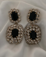 Load image into Gallery viewer, Still Her Black &amp; Crystal Statement Earrings