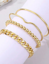 Load image into Gallery viewer, Gold Adjustable Bracelet Set