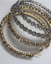 Load image into Gallery viewer, Bling Hoops - Silver