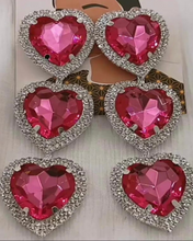 Load image into Gallery viewer, Landras Heart Glam Earrings - Pink