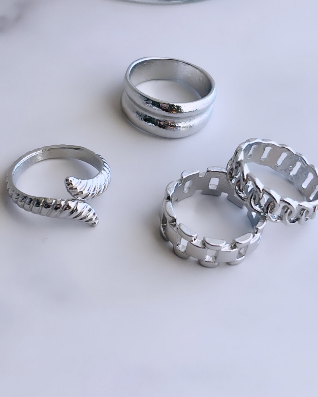 4pc Snake Design Ring Set