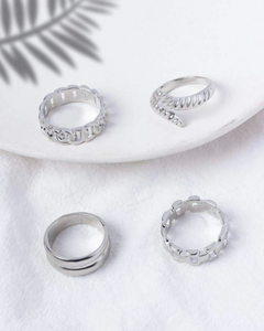 4pc Snake Design Ring Set