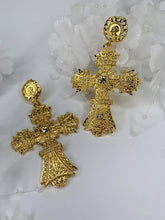 Load image into Gallery viewer, Cross Earrings - Gold - Shades of Beautii Collection