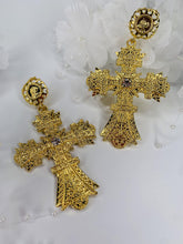 Load image into Gallery viewer, Cross Earrings - Gold - Shades of Beautii Collection