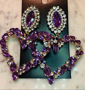 Purple Heart Earrings