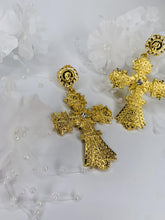 Load image into Gallery viewer, Cross Earrings - Gold - Shades of Beautii Collection