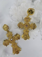 Load image into Gallery viewer, Cross Earrings - Gold - Shades of Beautii Collection