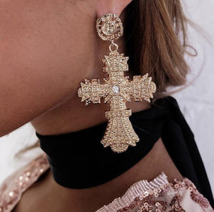 Cross Earrings - Gold - Shades of Beautii Collection