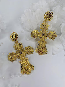 Cross Earrings - Gold - Shades of Beautii Collection