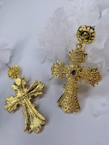 Cross Earrings - Gold - Shades of Beautii Collection