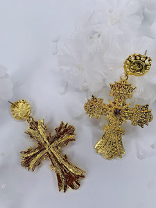 Cross Earrings - Gold - Shades of Beautii Collection