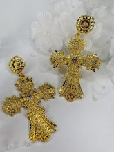 Load image into Gallery viewer, Cross Earrings - Gold - Shades of Beautii Collection