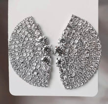 Load image into Gallery viewer, Half Moon Bling Earrings