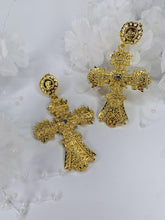 Load image into Gallery viewer, Cross Earrings - Gold - Shades of Beautii Collection